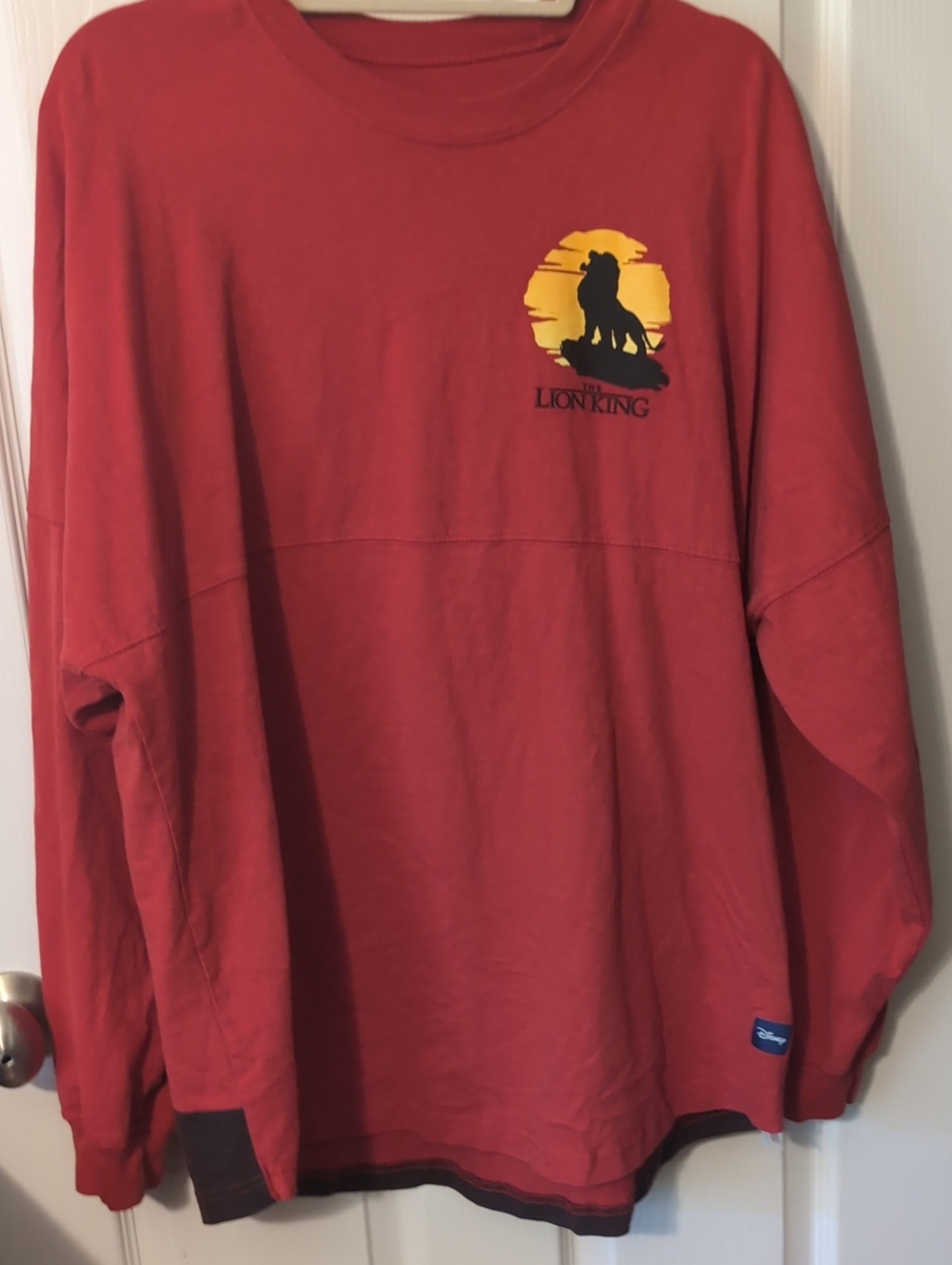 Disney Men's XL Red The Lion King Crewneck Sweatshirt with Yellow Graphic